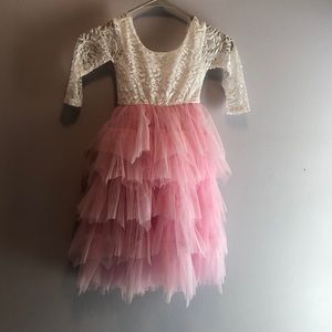 Boutique lace/tulle layered ruffle dress girls 4